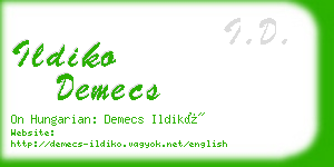 ildiko demecs business card